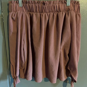 Iris Sz medium off shoulder rose top with long tied sleeves. Flaw shown …